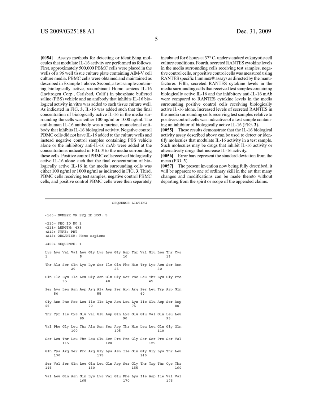 Method for Detecting IL-16 Activity and Modulation of IL-16 Activity Based on Rantes Proxy Levels - diagram, schematic, and image 09