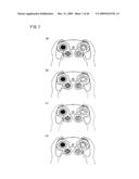 Information processing apparatus, information storing medium and program thereof, and operating device for game machine diagram and image