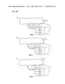 Information processing apparatus, information storing medium and program thereof, and operating device for game machine diagram and image