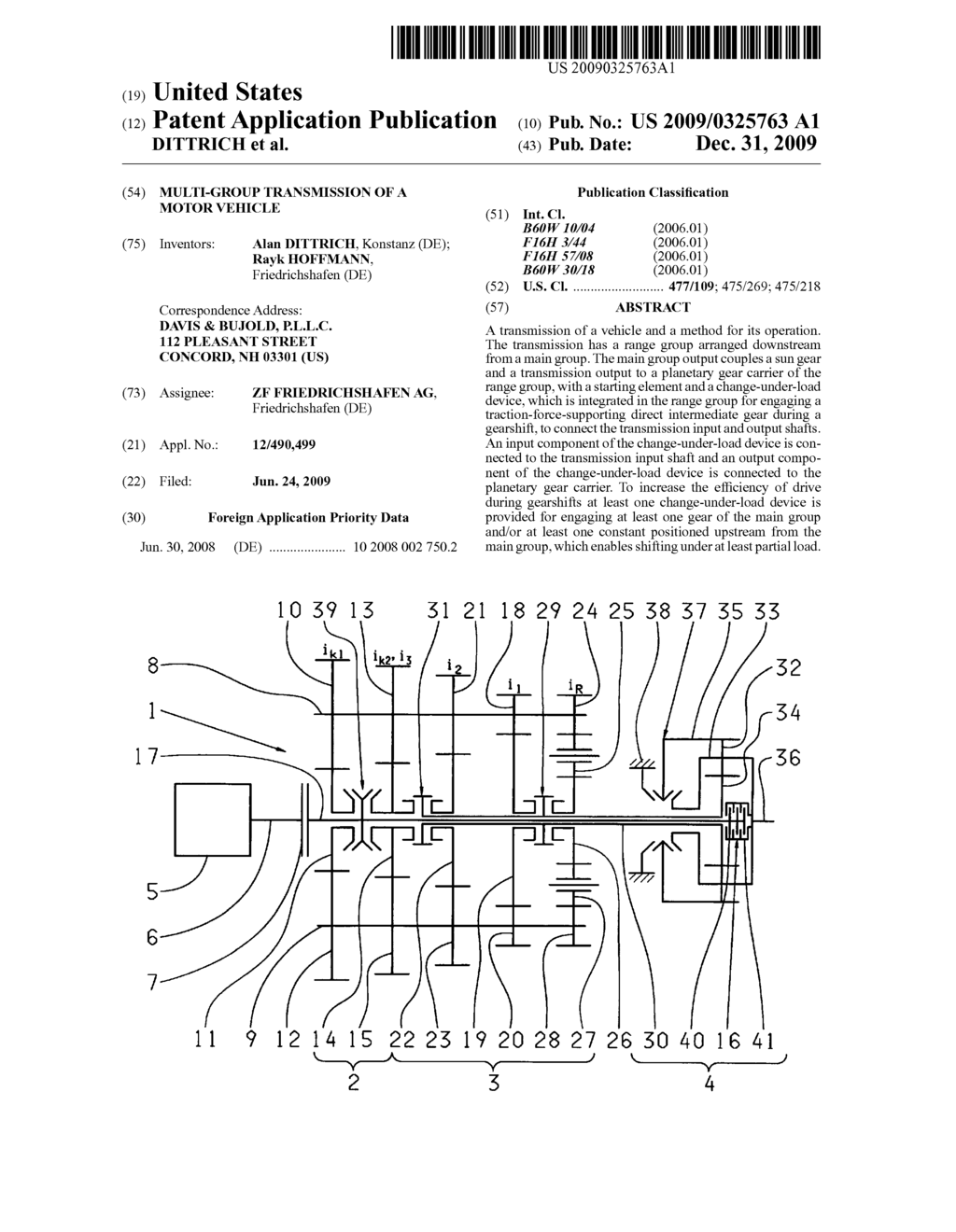 MULTI-GROUP TRANSMISSION OF A MOTOR VEHICLE - diagram, schematic, and image 01