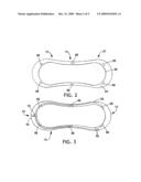 Absorbent article featuring leakage warning diagram and image