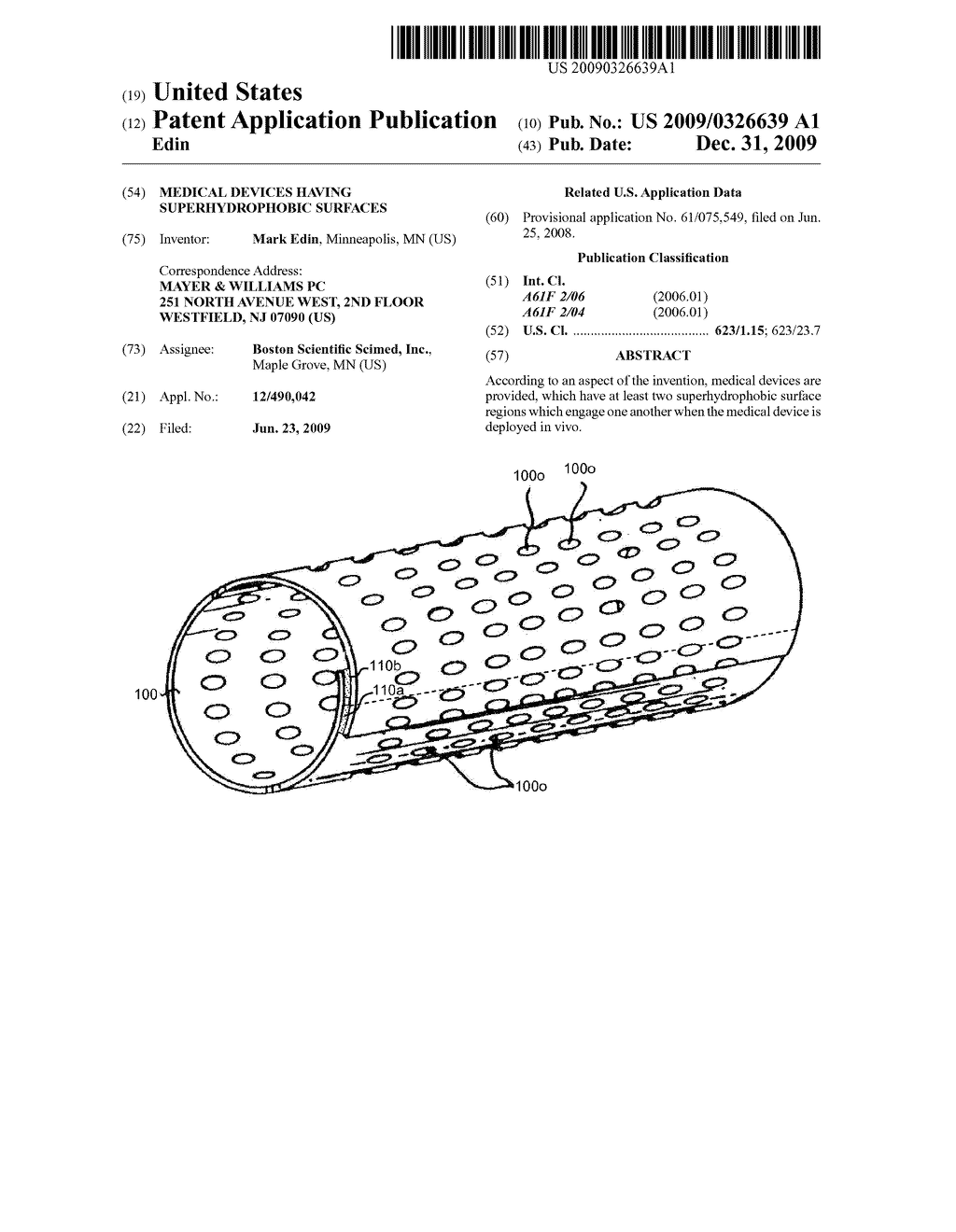 MEDICAL DEVICES HAVING SUPERHYDROPHOBIC SURFACES - diagram, schematic, and image 01