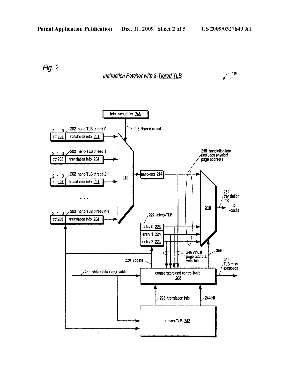 Three-Tiered Translation Lookaside Buffer Hierarchy in a Multithreading Microprocessor - diagram, schematic, and image 03