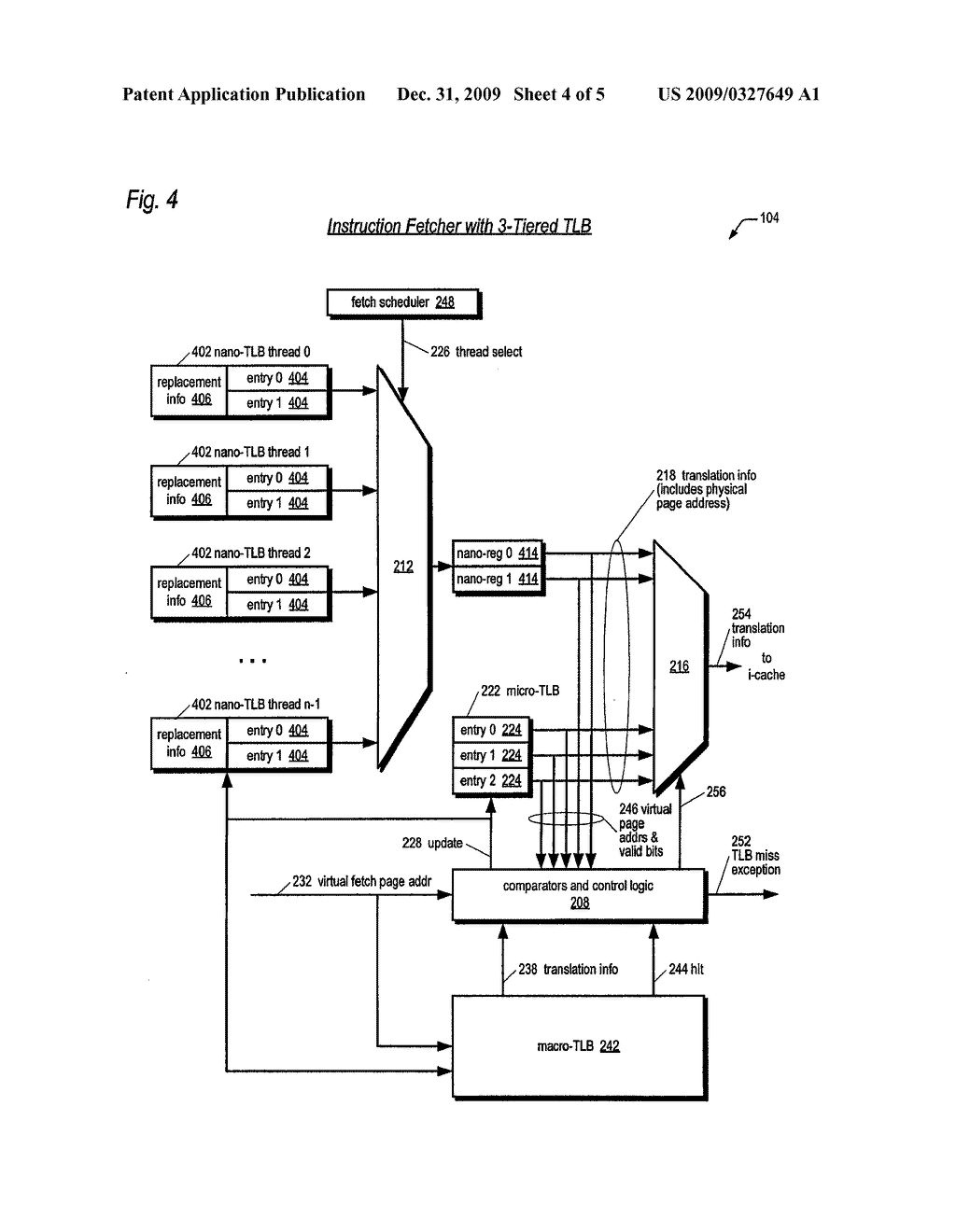 Three-Tiered Translation Lookaside Buffer Hierarchy in a Multithreading Microprocessor - diagram, schematic, and image 05