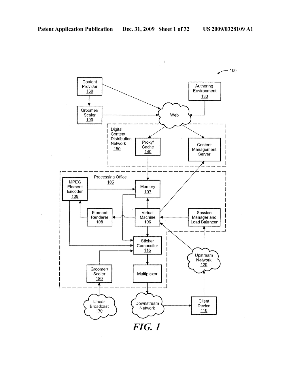 Providing Television Broadcasts over a Managed Network and Interactive Content over an Unmanaged Network to a Client Device - diagram, schematic, and image 02