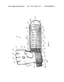 GLOVE HAVING WEIGHT-RECEIVING FEATURES AND WEIGHTED FEATURES diagram and image