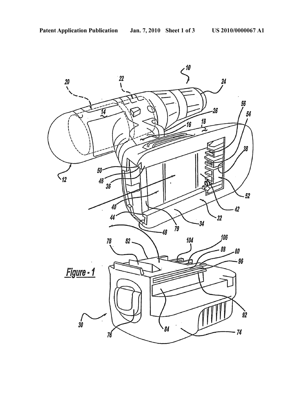 Battery For A Power Tool With A Battery Pack Ejector - diagram, schematic, and image 02