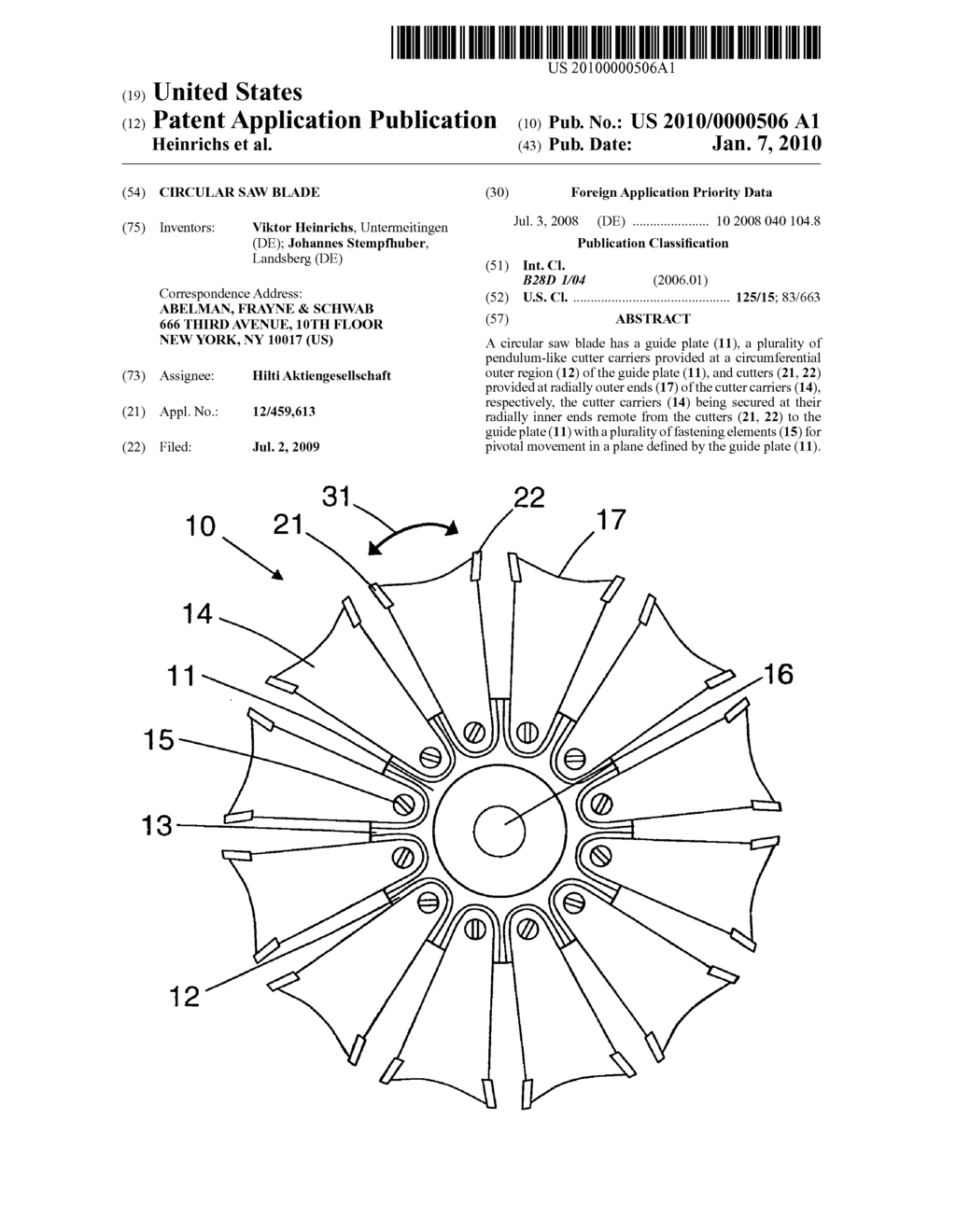 Circular saw blade - diagram, schematic, and image 01