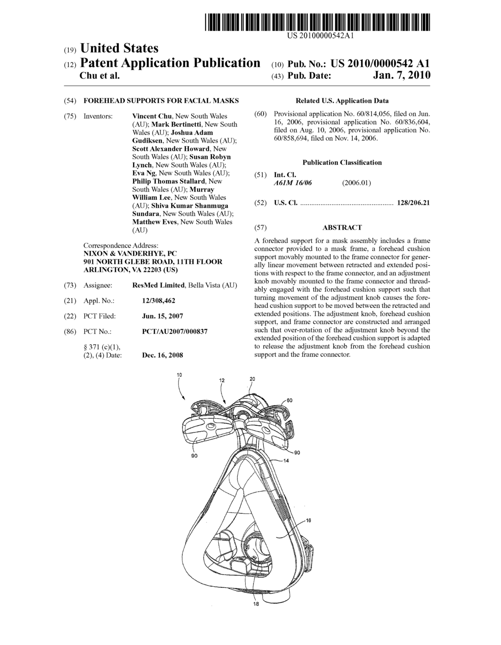 FOREHEAD SUPPORTS FOR FACIAL MASKS - diagram, schematic, and image 01