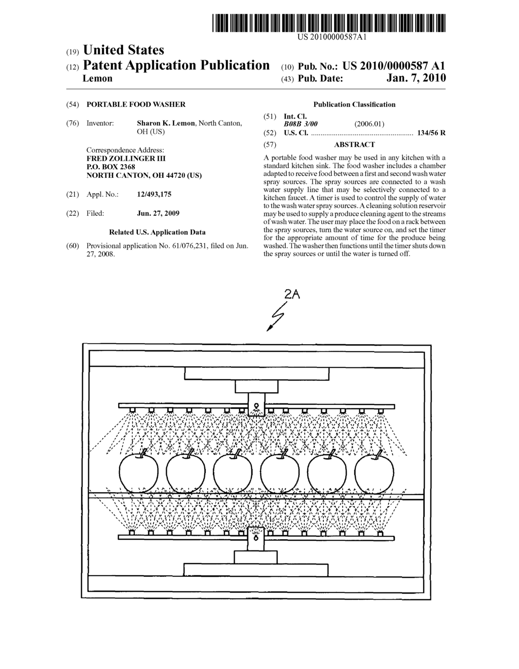 PORTABLE FOOD WASHER - diagram, schematic, and image 01