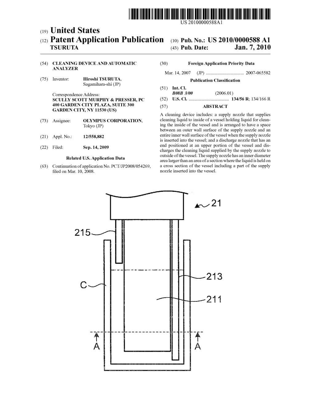 CLEANING DEVICE AND AUTOMATIC ANALYZER - diagram, schematic, and image 01