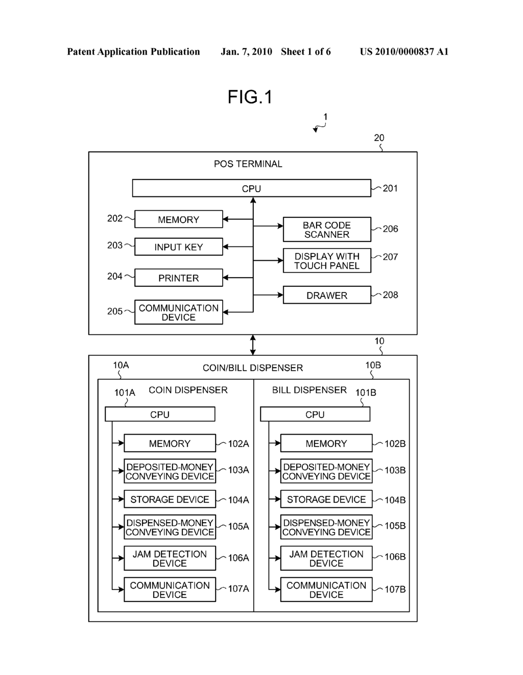 POS SYSTEM, METHOD FOR CONTROLLING POS SYSTEM, AND CHANGE DISPENSER - diagram, schematic, and image 02