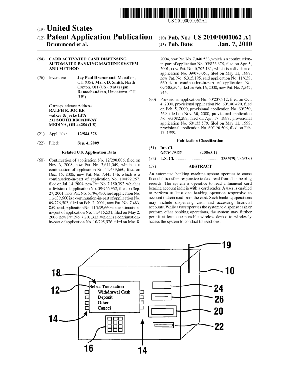 Card activated cash dispensing automated banking machine system and method - diagram, schematic, and image 01