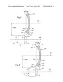 PAIR OF OPHTHALMIC EYEGLASSES AND A METHOD OF FORMING AN ENGAGEMENT PERIPHERAL RIDGE ON THE EDGE FACE OF A LENS diagram and image