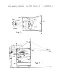 Projected autostereoscopic lenticular 3-D system diagram and image