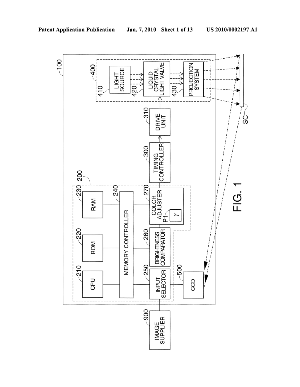 PROJECTOR AND METHOD FOR CONTROLLING PROJECTOR - diagram, schematic, and image 02