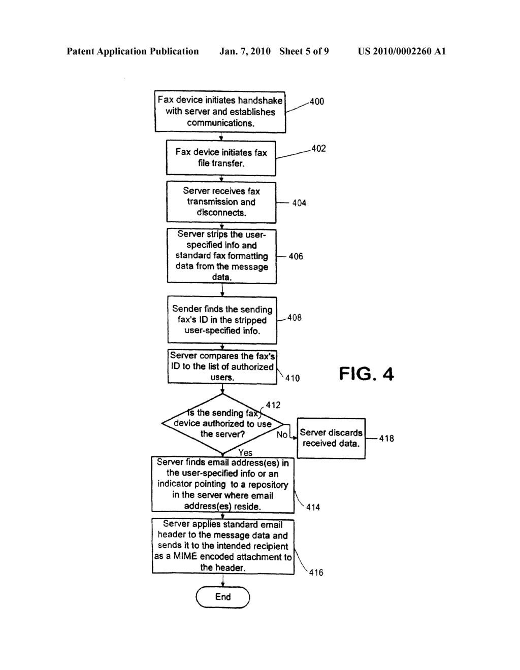 SYSTEM AND PROCESS FOR TRANSMITTING ELECTRONIC MAIL USING A CONVENTIONAL FACSIMILE DEVICE - diagram, schematic, and image 06