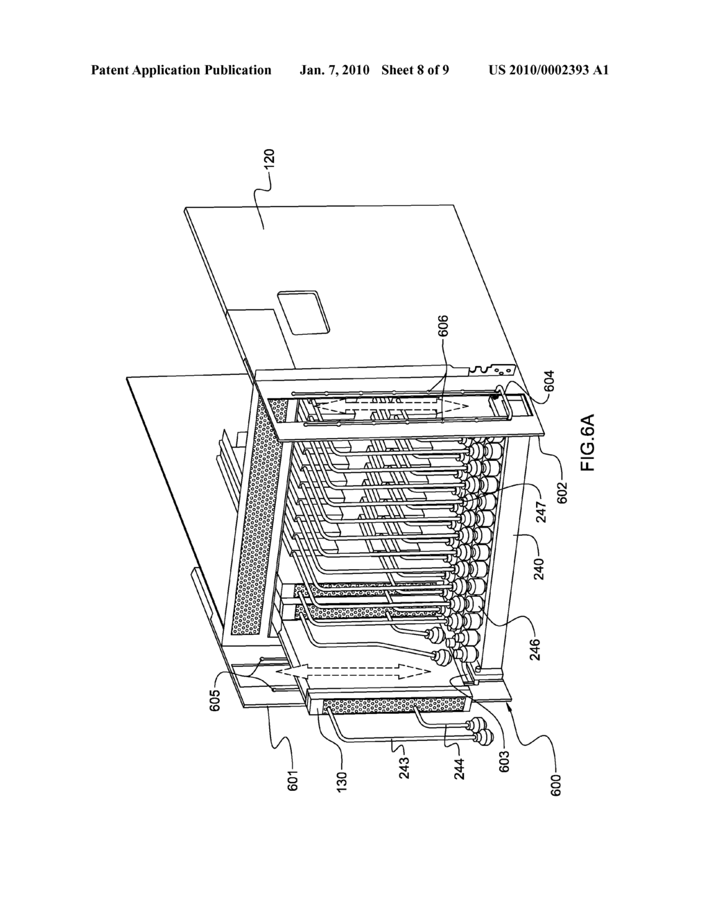 LIQUID COOLING APPARATUS AND METHOD FOR FACILITATING COOLING OF AN ELECTRONICS SYSTEM - diagram, schematic, and image 09