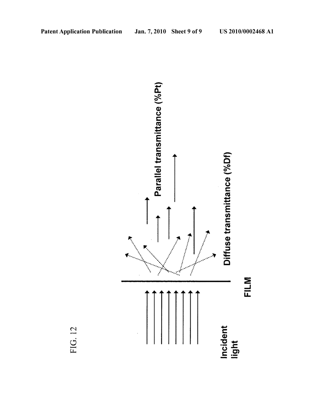 Luminance enhancement film having a substrate incorporating dispersed particles for diffusion - diagram, schematic, and image 10