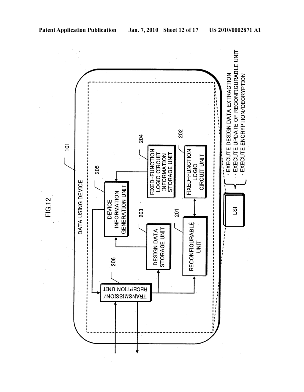 DEVICE PROVIDED WITH REWRITABLE CIRCUIT, UPDATING SYSTEM, UPDATING METHOD, UPDATING PROGRAM AND INTEGRATED CIRCUIT - diagram, schematic, and image 13