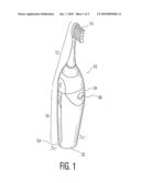 Cover Structure for Enclosing a Removeable Fluid-Dispensing Reservoir Between the Cover and an Exterior Surface of a Toothbrush diagram and image