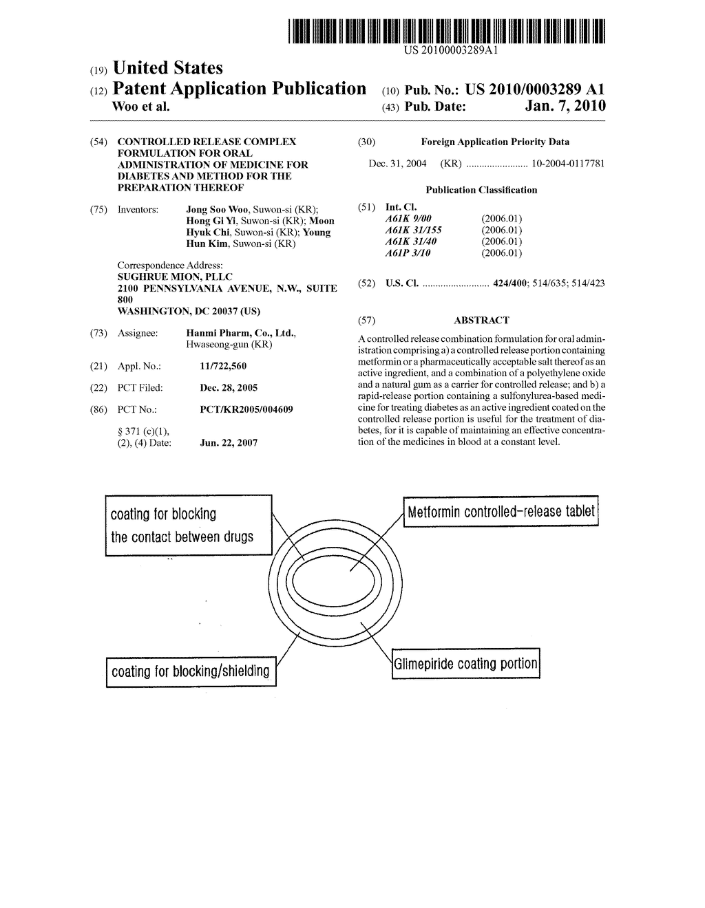 Controlled Release Complex Formulation For Oral Administration of Medicine For Diabetes and Method For The Preparation Thereof - diagram, schematic, and image 01