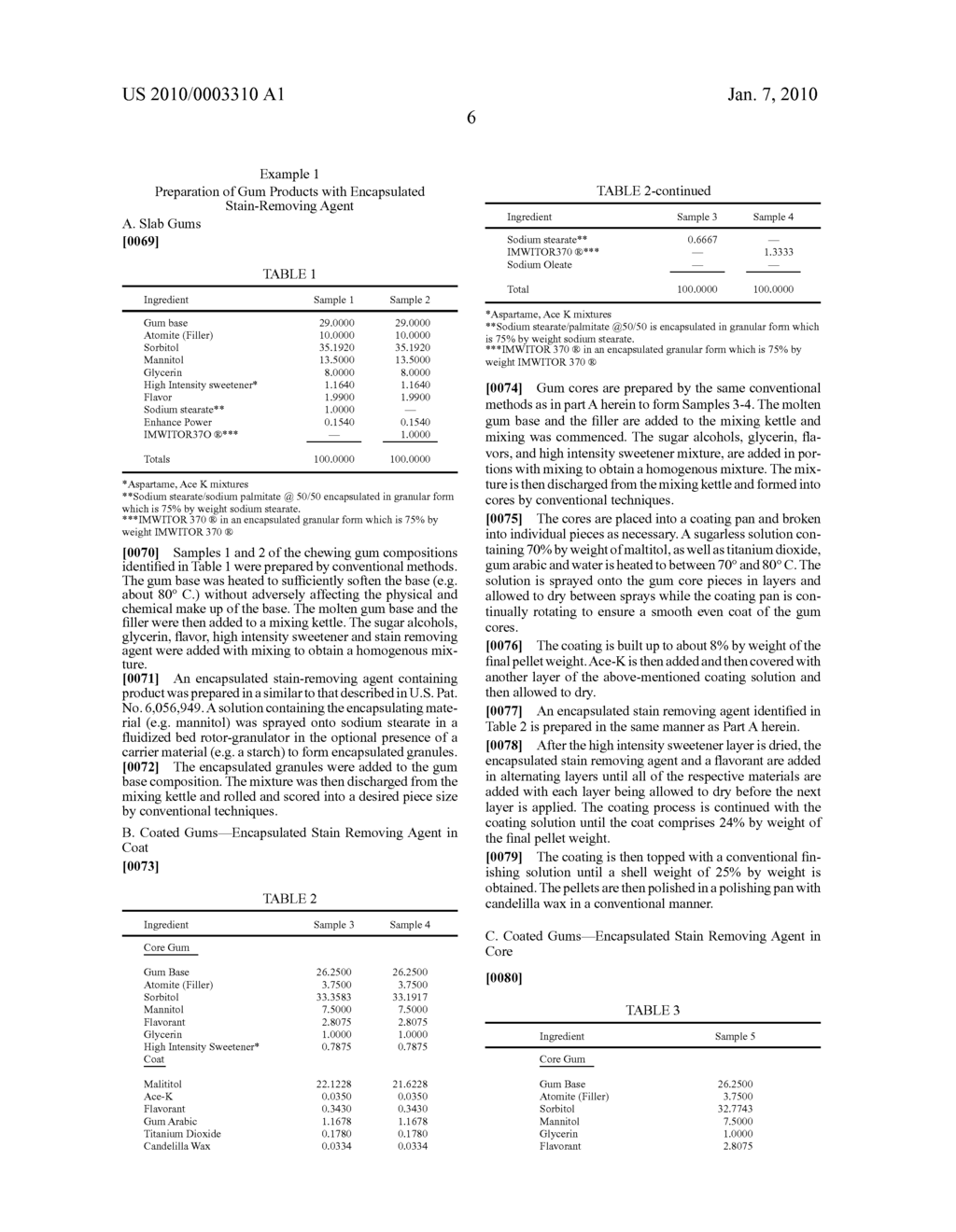 CHEWING GUM AND CONFECTIONERY COMPOSITIONS WITH ENCAPSULATED STAIN REMOVING AGENT COMPOSITIONS, AND METHODS OF MAKING AND USING THE SAME - diagram, schematic, and image 07