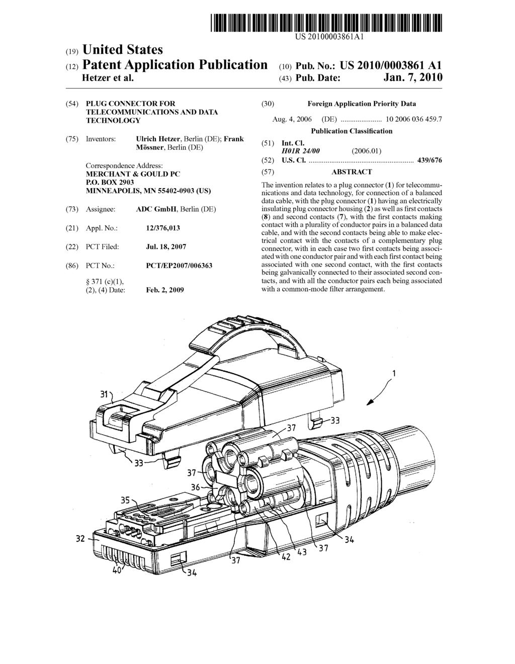 PLUG CONNECTOR FOR TELECOMMUNICATIONS AND DATA TECHNOLOGY - diagram, schematic, and image 01