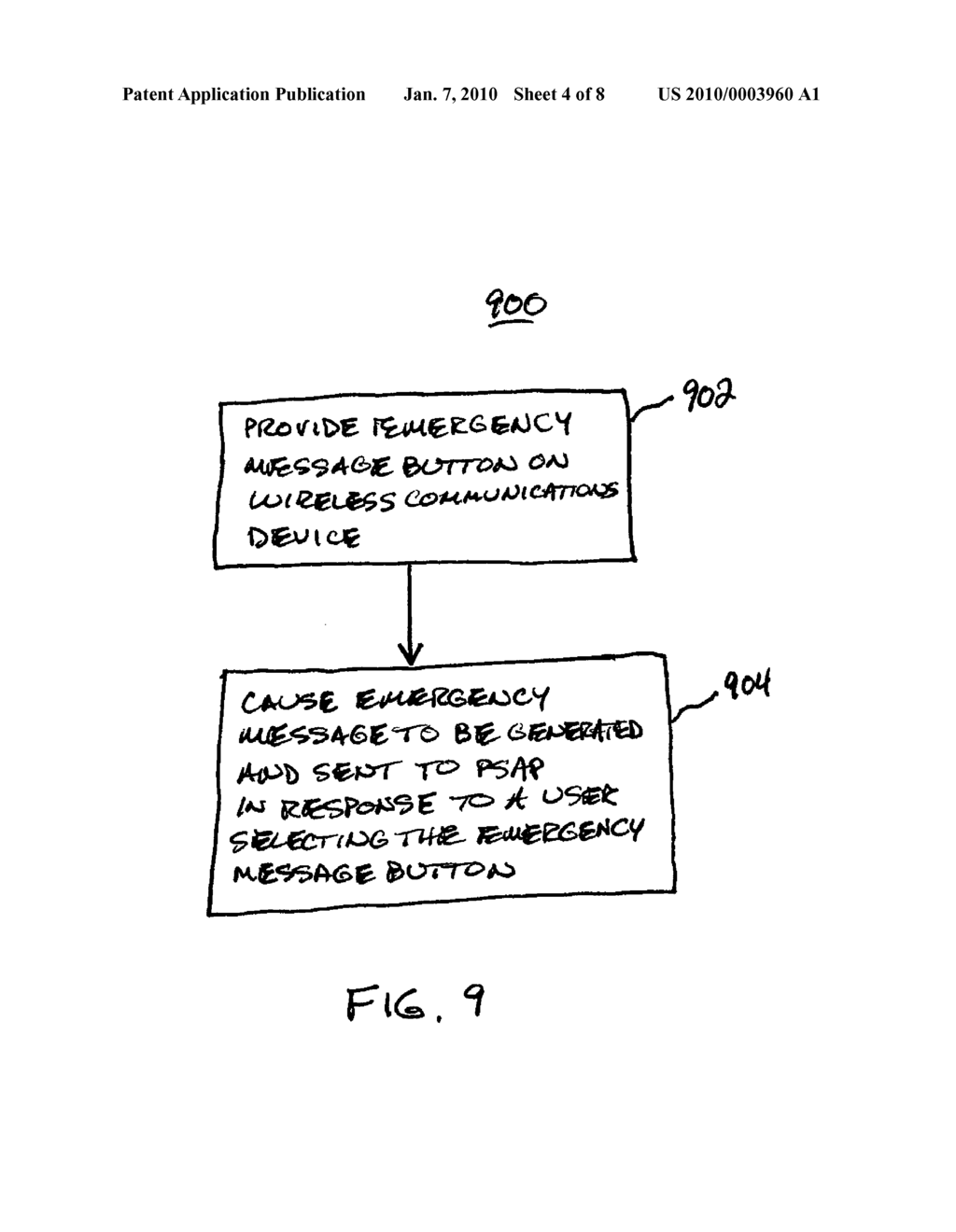 SYSTEM AND METHOD FOR SENDING AN EMERGENCY MESSAGE SELECTED FROM AMONG MULTIPLE EMERGENCY MESSAGE TYPES FROM A WIRELESS COMMUNICATIONS DEVICE - diagram, schematic, and image 05