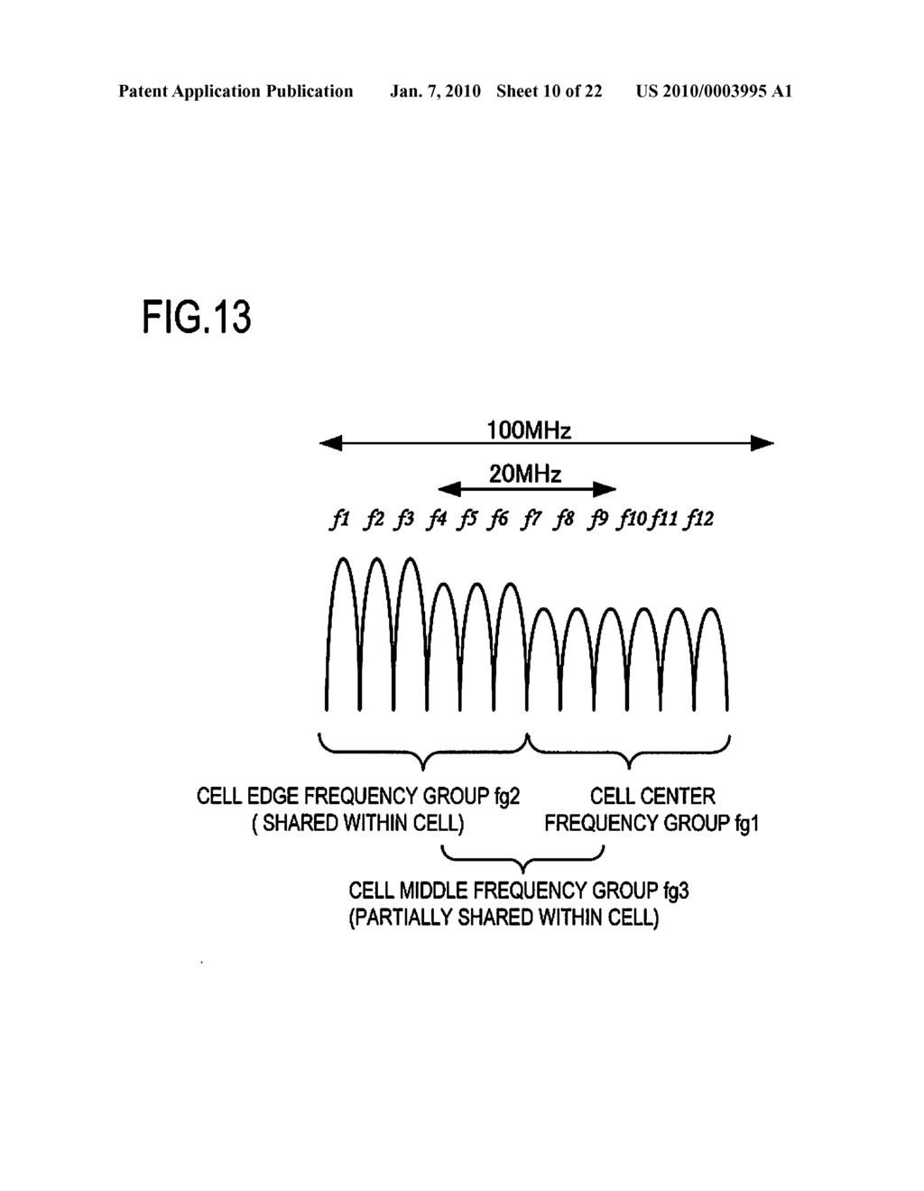 BASE STATION DEVICE, FREQUENCY ALLOCATION METHOD, AND MOBILE COMMUNICATION SYSTEM USING THE SAME - diagram, schematic, and image 11