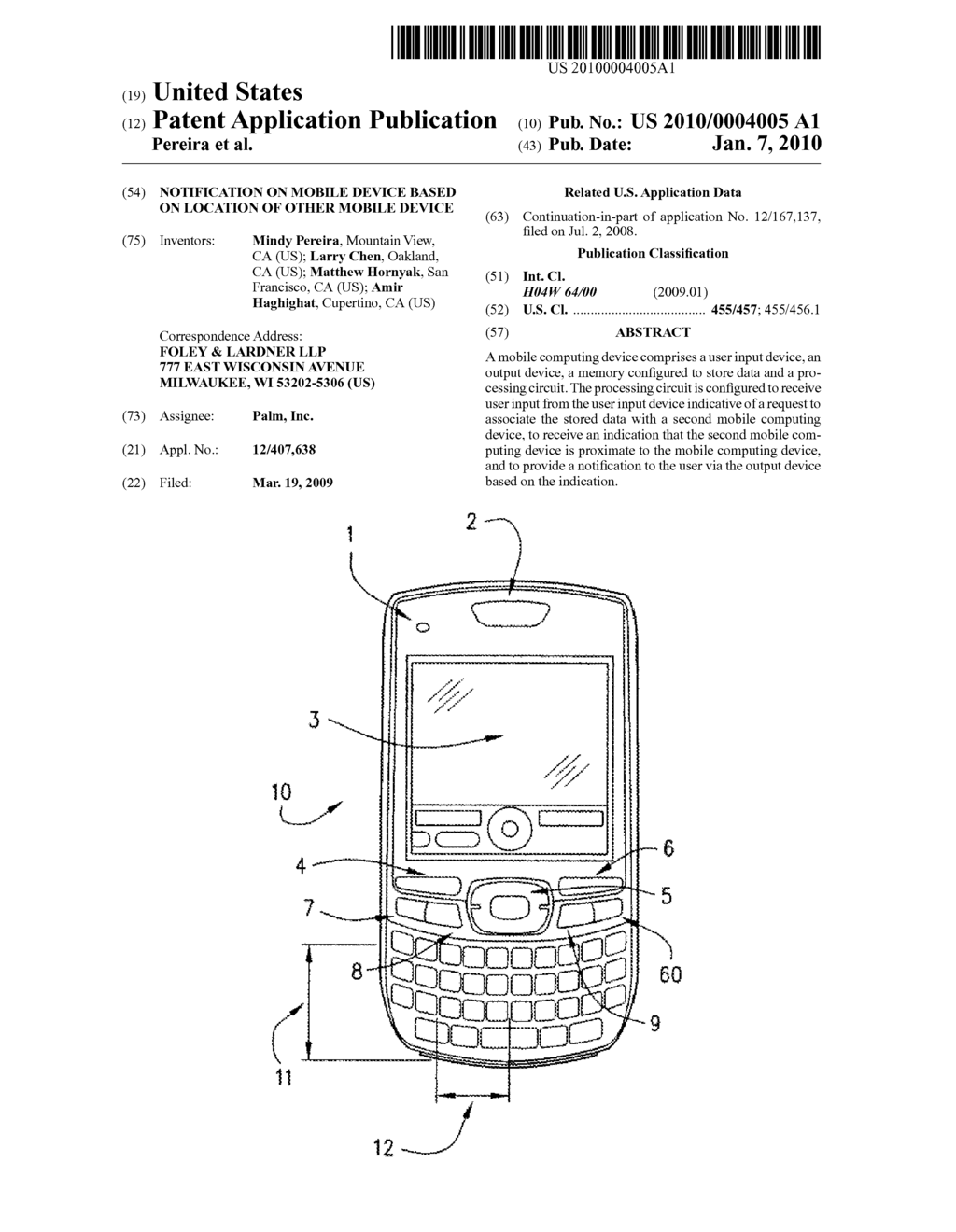 NOTIFICATION ON MOBILE DEVICE BASED ON LOCATION OF OTHER MOBILE DEVICE - diagram, schematic, and image 01