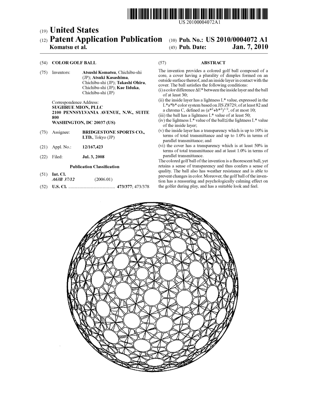 COLOR GOLF BALL - diagram, schematic, and image 01