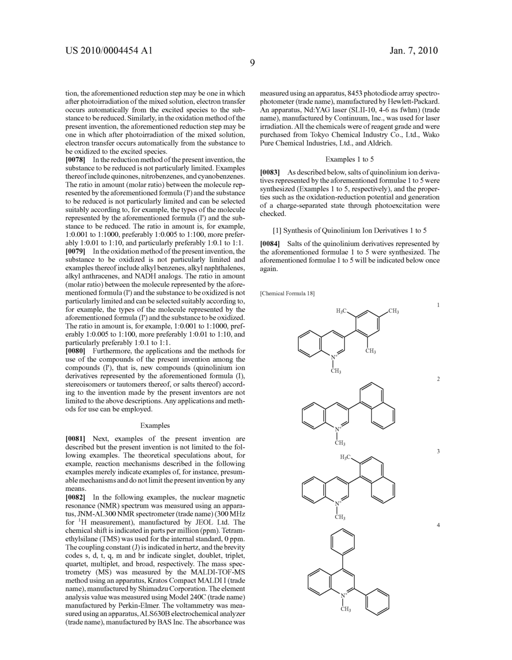 QUINOLINIUM ION DERIVATIVES, PROCESS FOR THE PRODUCTION OF THE DERIVATIVES, PRODUCTS MADE BY USING THE SAME, AND REDUCTION AND OXIDATION METHODS WITH THE DERIVATIVES - diagram, schematic, and image 11