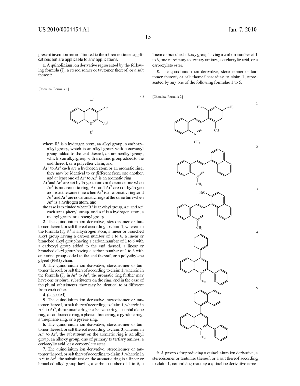 QUINOLINIUM ION DERIVATIVES, PROCESS FOR THE PRODUCTION OF THE DERIVATIVES, PRODUCTS MADE BY USING THE SAME, AND REDUCTION AND OXIDATION METHODS WITH THE DERIVATIVES - diagram, schematic, and image 17