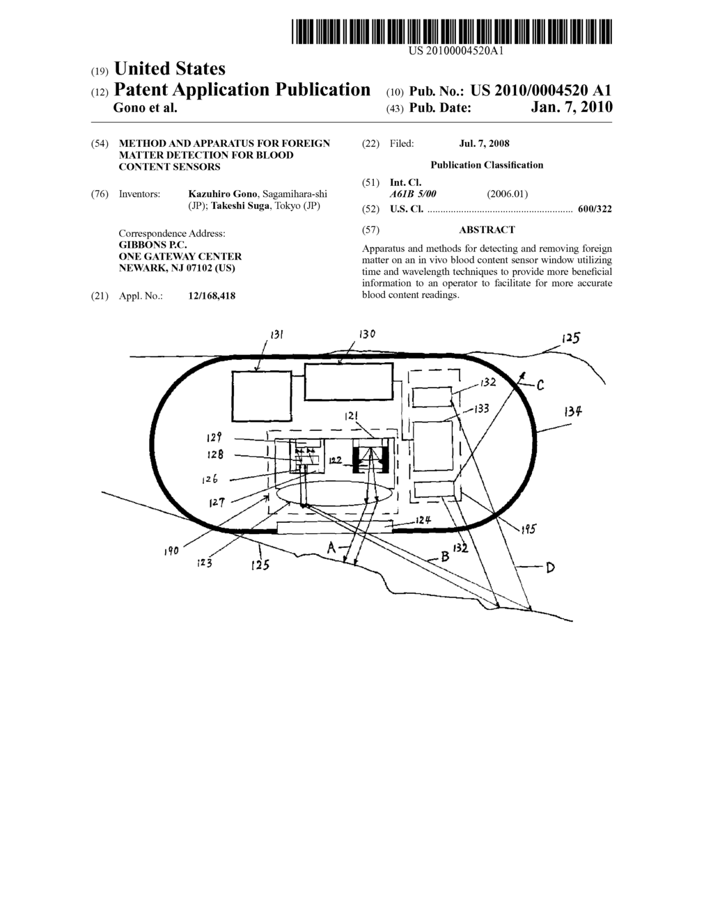 Method and Apparatus for Foreign Matter Detection For Blood Content Sensors - diagram, schematic, and image 01