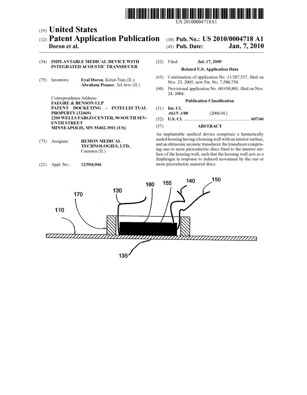 IMPLANTABLE MEDICAL DEVICE WITH INTEGRATED ACOUSTIC TRANSDUCER - diagram, schematic, and image 01