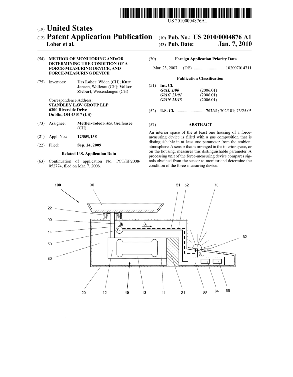 METHOD OF MONITORING AND/OR DETERMINING THE CONDITION OF A FORCE-MEASURING DEVICE, AND FORCE-MEASURING DEVICE - diagram, schematic, and image 01