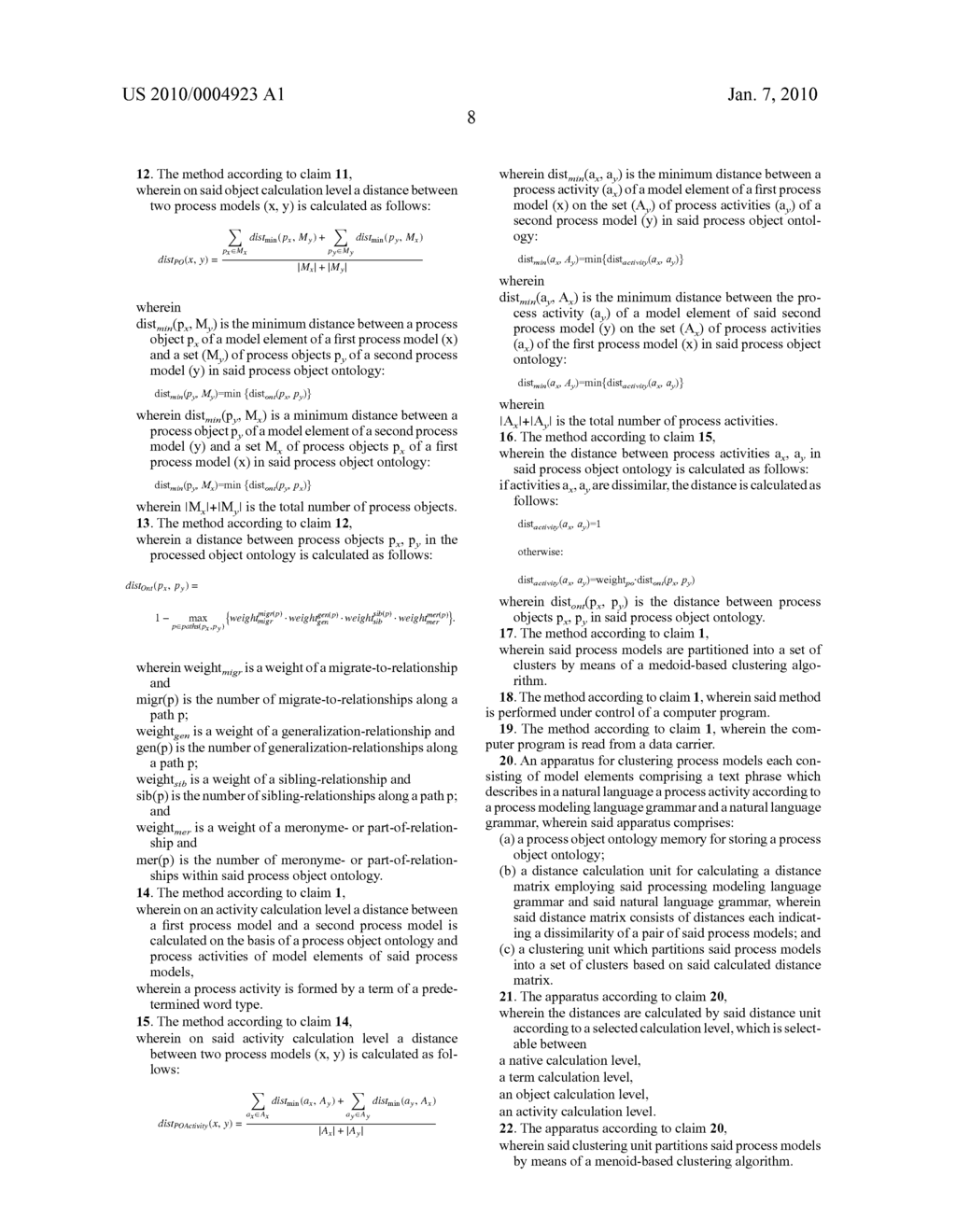 Method and an apparatus for clustering process models - diagram, schematic, and image 18