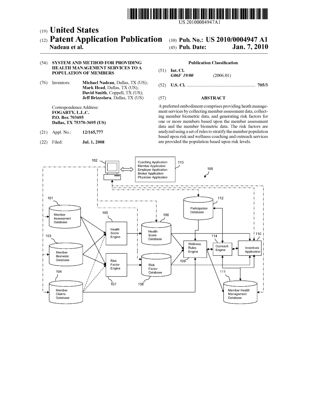 System and Method for Providing Health Management Services to a Population of Members - diagram, schematic, and image 01