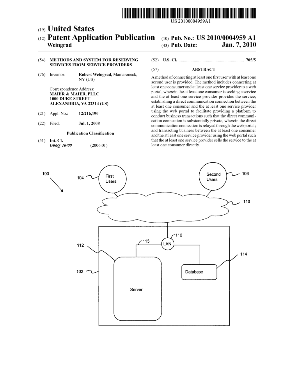 Methods and system for reserving services from service providers - diagram, schematic, and image 01