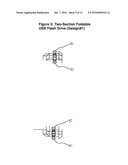 Foldable USB flash memory device that can be manufactured in any desired shape and size suitable for different types of host devices diagram and image