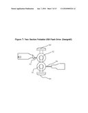 Foldable USB flash memory device that can be manufactured in any desired shape and size suitable for different types of host devices diagram and image