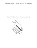 Foldable USB flash memory device that can be manufactured in any desired shape and size suitable for different types of host devices diagram and image