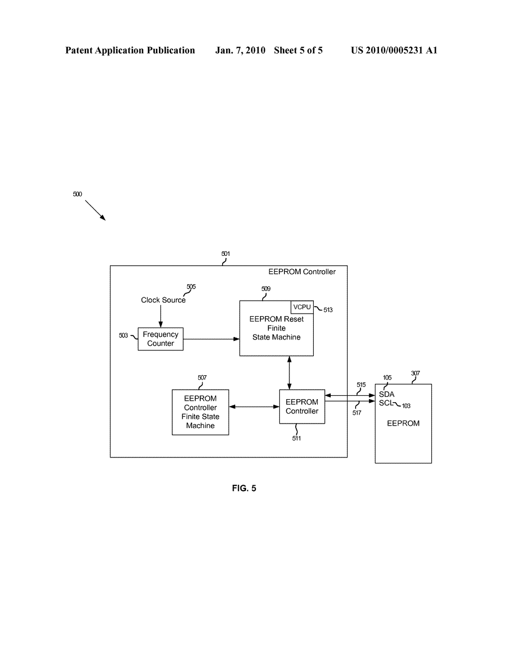 METHOD AND SYSTEM FOR HARDWARE IMPLEMENTATION OF RESETTING AN EXTERNAL TWO-WIRED EEPROM - diagram, schematic, and image 06