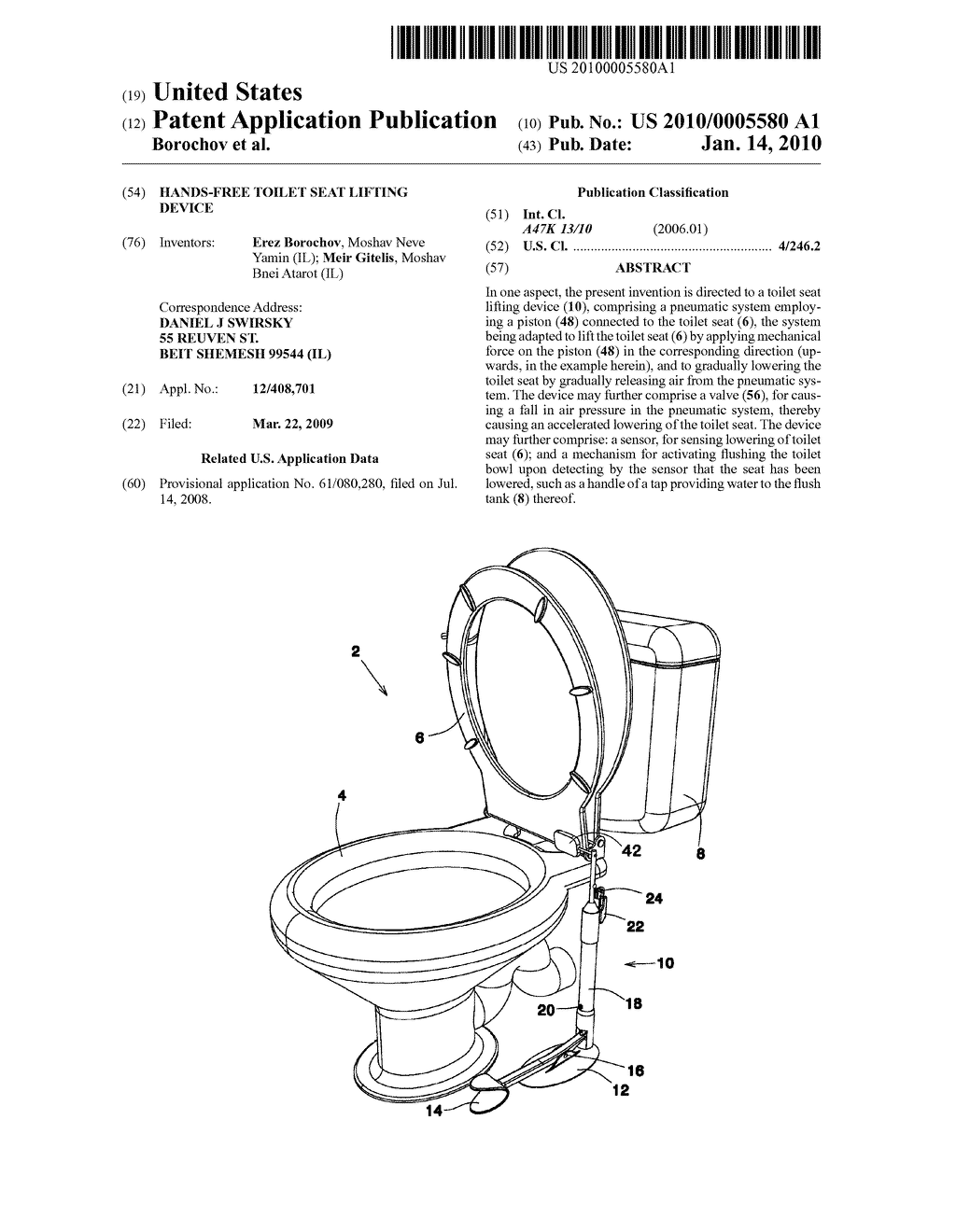  HANDS-FREE TOILET SEAT LIFTING DEVICE - diagram, schematic, and image 01