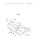 DEVICE FOR CONNECTING A FLAT WIPER BLADE TO WIPER ARMS diagram and image