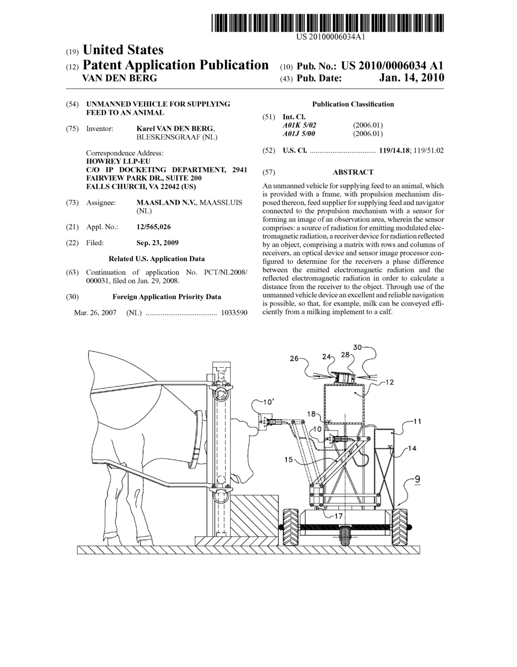 UNMANNED VEHICLE FOR SUPPLYING FEED TO AN ANIMAL - diagram, schematic, and image 01