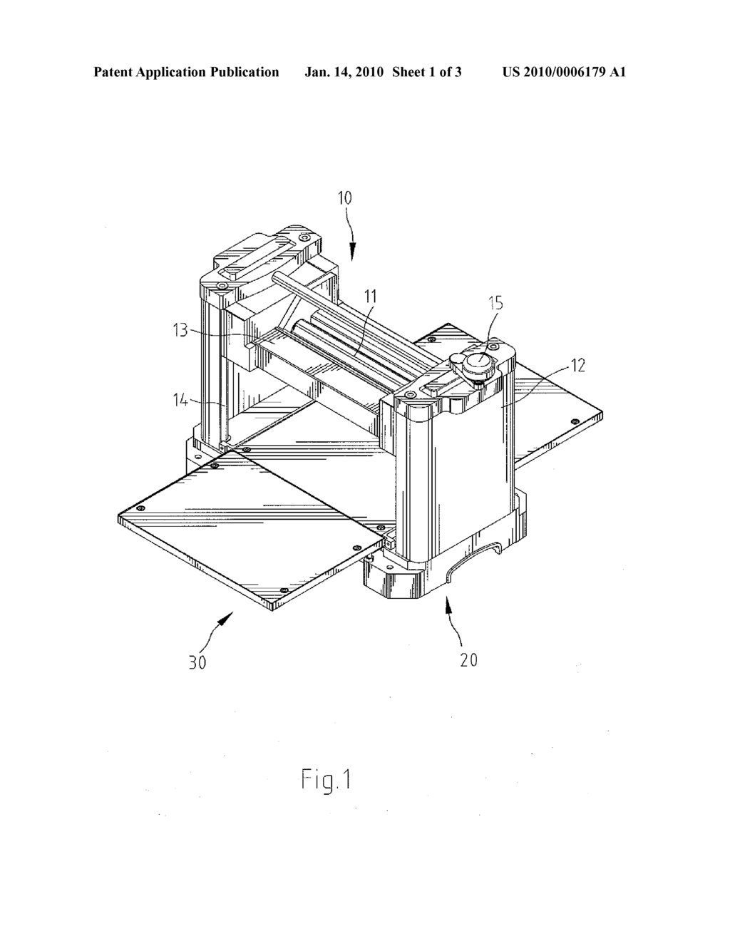 Combined base assembly and granite jointer table for hand jointer - diagram, schematic, and image 02