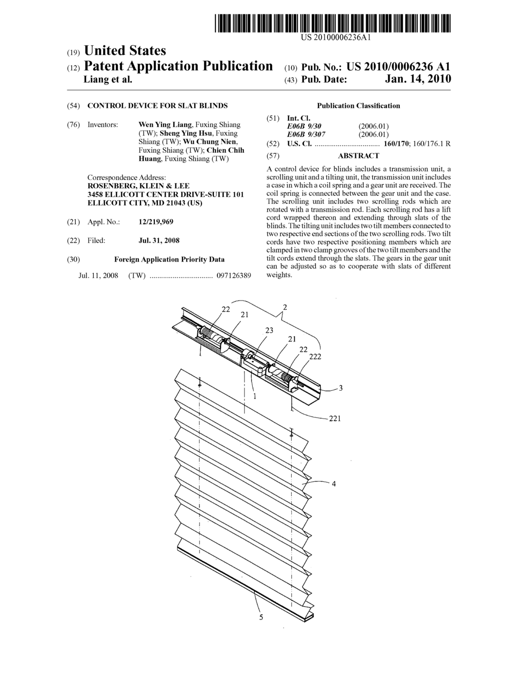 Control device for slat blinds - diagram, schematic, and image 01