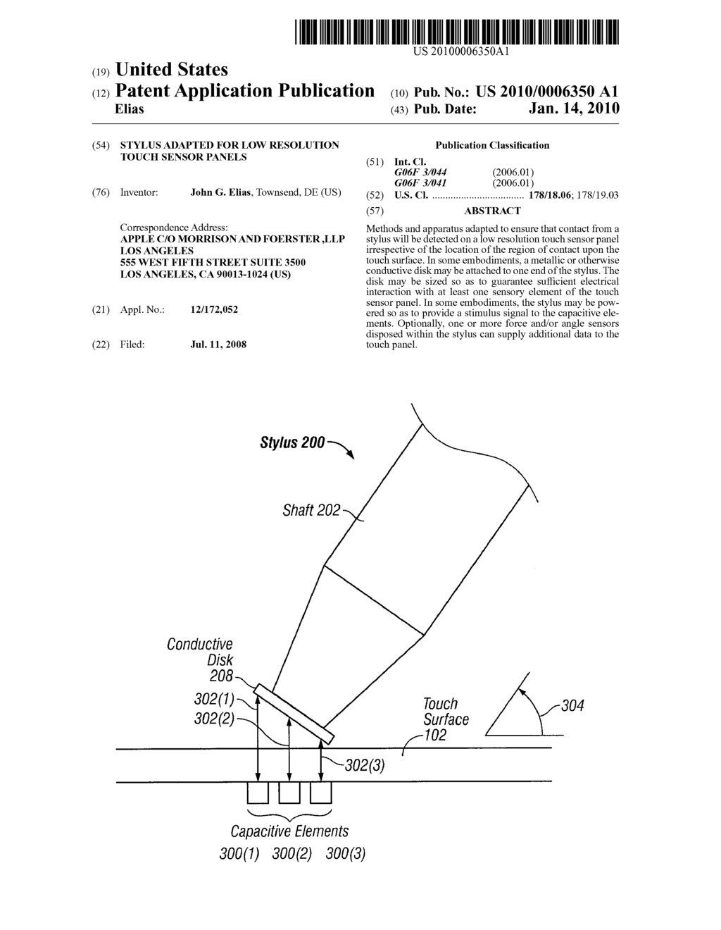 Stylus Adapted For Low Resolution Touch Sensor Panels - diagram, schematic, and image 01